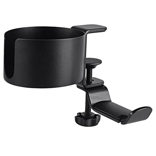 BESTYASH Multifunktions Tasse Halter mit Einstellbarem und Rotierendem Kopfhörerbügel Praktischer Schreibtisch Mount für Becher und Headset für Büro und Zuhause von BESTYASH