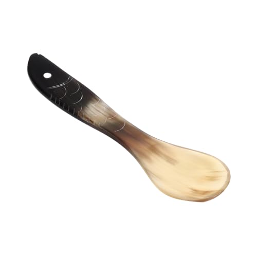 BESTYASH Ox Horn Teelöffel Geschnitzt Fischform Kaffeelöffel Küchenrührlöffel Vielseitig für Tee Kaffee Suppe Geeignet Langlebig und Stilvoll BESTYASH Ox Horn Teelöffel Geschnitzt Fischform Kaffeelöffel Küchenrührlöffel Vielseitig für Tee Kaffee Suppe Geeignet Langlebig und Stilvoll von BESTYASH