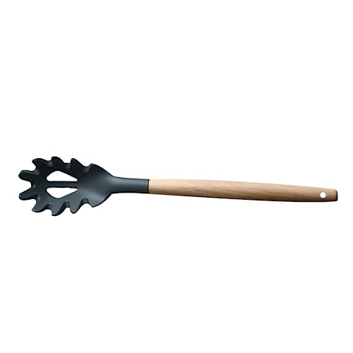 BESTYASH Praktischer Silikon Nudellöffel mit Holzgriff Multifunktionale Küchenhilfe zum Servieren von Spaghetti Teigwaren und Hitzebeständig Ergonomisches Design von BESTYASH