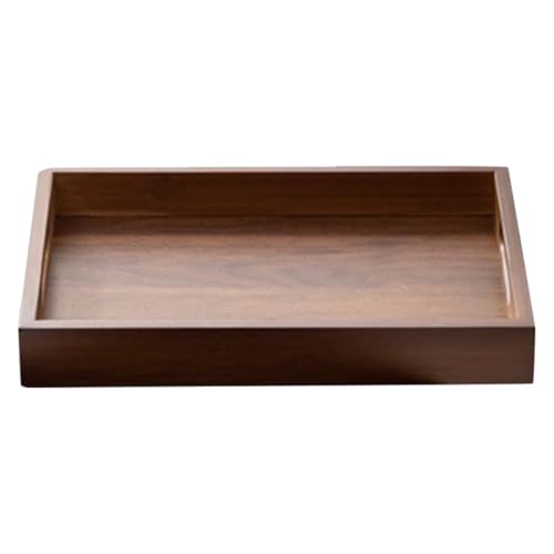 BESTYASH Rechteckiges Teetablett Aus Holz Serviertablett Aus Holz Mit Griffen – Holzplatte Für Vorspeisen Getränke Küche Ottomane Frühstück Im Bett Abendessen Couchtisch von BESTYASH
