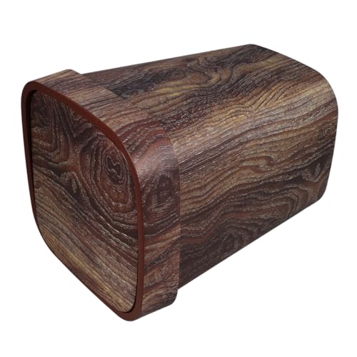 BESTYASH Retro Holzoptik Mülleimer mit Schwingdeckel Abfallbehälter für Küche Bad Schlafzimmer und Pflegeleicht und Platzsparend für Täglichen Gebrauch von BESTYASH