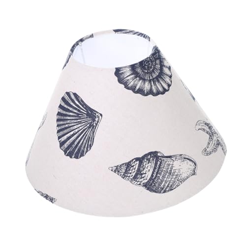 BESTYASH Retro Leinen Lampenschirm mit Muschel print Stoff Lampenschirm für Tischlampe und Hängelampe Ersatz Lampenzubehör für Wohnzimmer und Schlafzimmer von BESTYASH