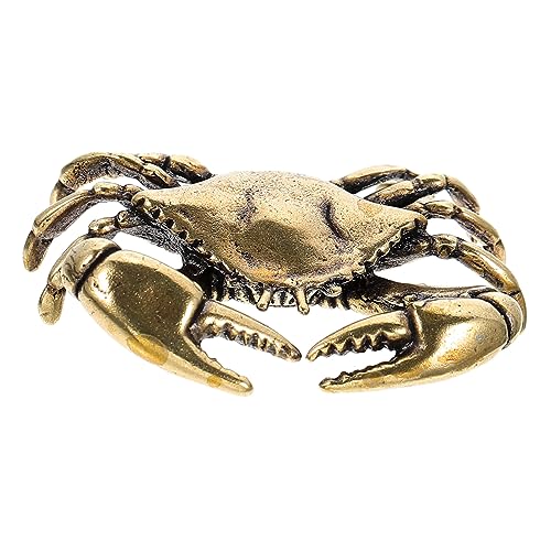 BESTYASH Retro Messing Krabbenfigur Desktop Dekoration Vintage Stil Kompakte Langlebiges Garten und Ornament für Büro Wohnzimmer Bücherregal Hochwertiges Handwerkskunst Accessoire von BESTYASH