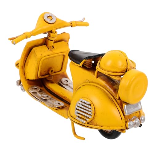 BESTYASH Retro Metall Motorrad Modell Robustes Metall Dekor Klassisches Gelbes Design Dekoratives Desktop Ornament für Büro und Zuhause Langlebig und Formstabil als für Motorradliebhaber von BESTYASH