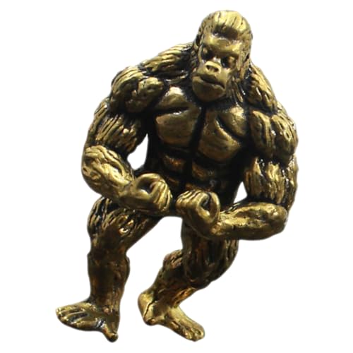 BESTYASH Retro Stil Kupfer Gorilla Figur Desktop Ornament Vintage Muskel Gorilla Skulptur für Wohnzimmer Büro Dekoration Stabiles Design Kreative Wohnaccessoire von BESTYASH