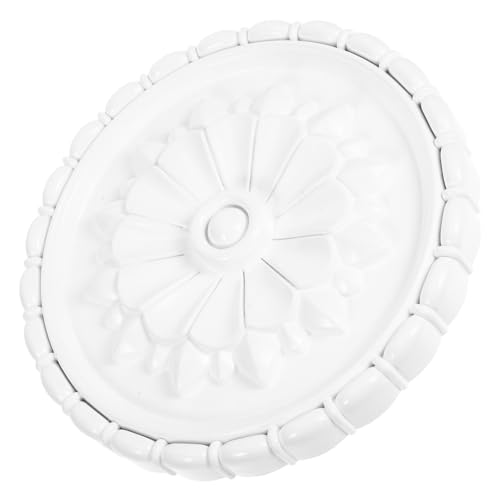 BESTYASH Runde PU Deckenrosette Dekorative Medaillon Deckenabdeckung für Wohnzimmer Esszimmer Schlafzimmer Bruchsicher Langlebig Wiederverwendbar Deckenverzierung von BESTYASH