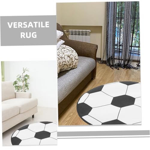 BESTYASH Runder Fußball Teppich Weicher Polyester Bodenmatte mit Rutschfester Unterseite Pflegeleichtes Design Dekorativ für Kinderzimmer Schlafzimmer Wohnzimmer und Spielräume von BESTYASH