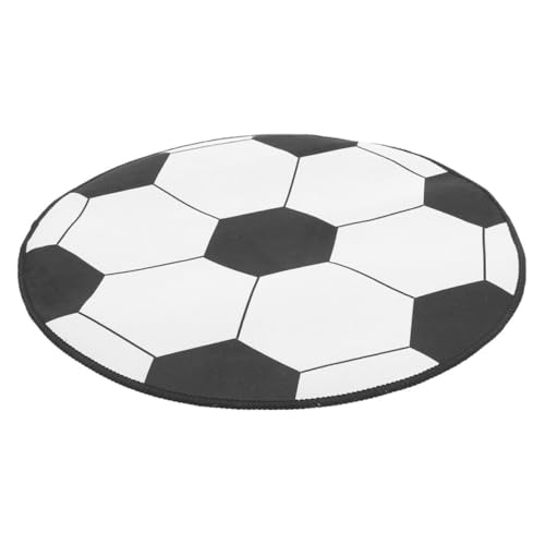 BESTYASH Runder Fußballteppich aus Weichem Polyester mit Lustigem Cartoon Design rutschfest für Kinderzimmer Spielzimmer und Wohnzimmer Dekorativer Indoor Teppich für Jungen und Mädchen von BESTYASH
