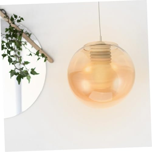 BESTYASH Runder Glas Lampenschirm Ømm Bernsteinfarbig Pendelleuchte Ersatz Lampenglas Halbrund Robust Poliert Für Wohnzimmer Beleuchtung Modern von BESTYASH