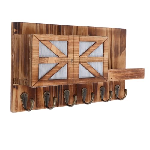 BESTYASH Rustikaler Schlüsselhalter mit Schwebendem Regal Kompakter Wand Organizer für Post und Schlüssel Einfache Montage Platzsparend Braunes Holz Dekorativ für Flur und Wohnzimmer BESTYASH Rustikaler Schlüsselhalter mit Schwebendem Regal Kompakter Wand Organizer für Post und Schlüssel Einfache Montage Platzsparend Braunes Holz Dekorativ für Flur und Wohnzimmer von BESTYASH