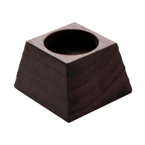BESTYASH Schwarzer Holz Kerzenhalter Trapezform Handgefertigter Teelichthalter Stabile Tischdeko für Wohnzimmer Winterfeste Hochzeit Natürlicher Langlebiger Holz Kerzenständer von BESTYASH