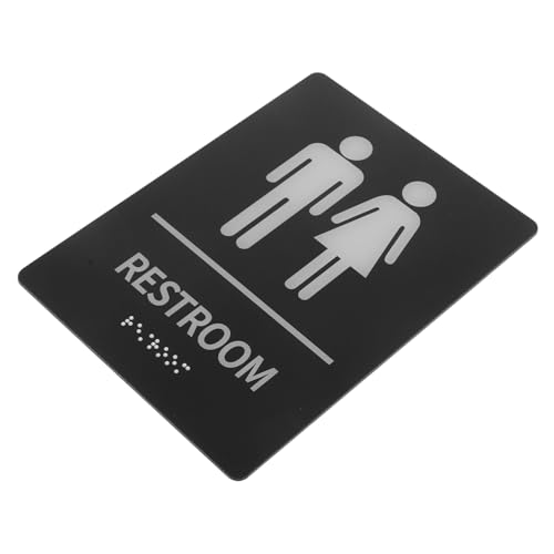 BESTYASH Selbstklebendes Braille Toilettenschild aus mit Hochkontrastiertem Design Wiederverwendbar Geschlechtsneutral Einfache Montage für Öffentliche Wc beschilderung und Barrierefreie von BESTYASH