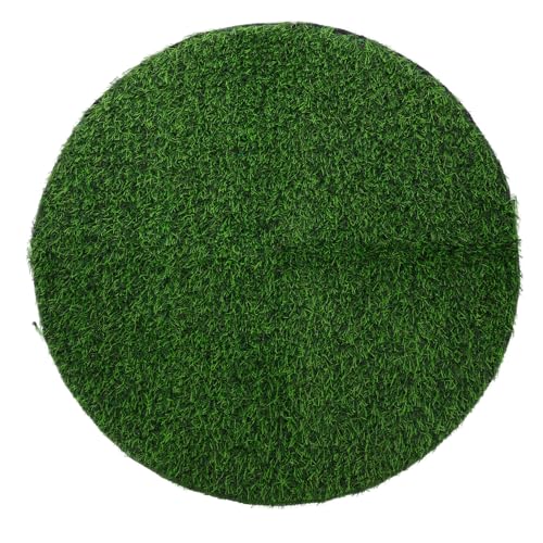 BESTYASH Simuliertes Strohstofftuch gefälschte grasgrüne runde Matte Ort runden runder Teppich tischdecke Kunstrasen für Terrasse Tischmatte aus Kunstgras PVC Green von BESTYASH