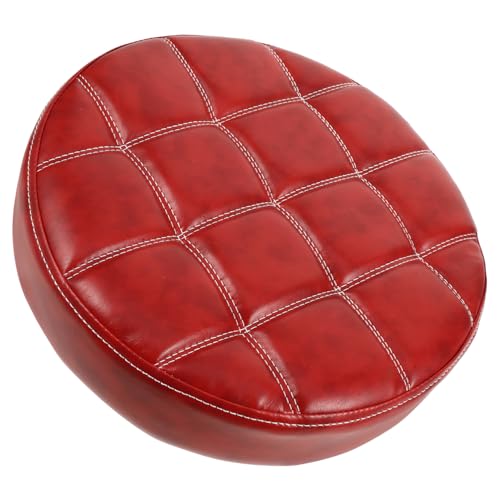 BESTYASH Stuhl -Sitzzubehör Stühle Erwachsene Sitzfläche runder Stuhl Hockersitz als Ersatz für Hocker mit runde Barstuhl-Sitzauflage runder Barhocker Holz rot von BESTYASH