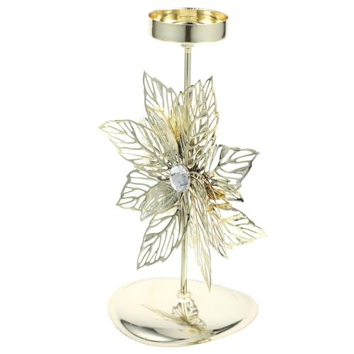 BESTYASH Teelichthalter Weihnachtsdeko Tischkerzenständer mit Blumenmotiv Stabiles Desktop Schmuckstück für Festliche Esszimmerdekoration Hitzebeständig und Langlebig von BESTYASH