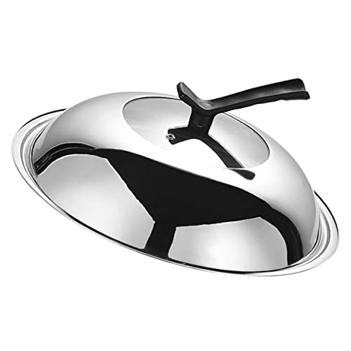 BESTYASH Topfdeckel mit Sichtfenster Wok Überlaufdeckel für Haushaltsküchen Hitzebeständig mit Abnehmbarem Griff Vielseitig Einsetzbar zum Kochen und Frischhalten von BESTYASH