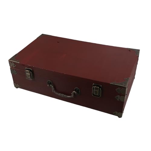 BESTYASH Tragbare Aufbewahrungsbox Schatzkisten Schmuckhalter Schmuckaufbewahrungsschatzkoffer Schmuckbehälter Aus Holz Vintage Treasure Chest Holzkarten-organizer Braun Metall von BESTYASH