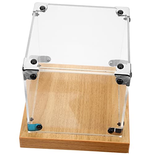 BESTYASH Transparente Vitrine Für Figuren Mit Holzsockel Staubdichter Display Case Für Actionfiguren Modelle Und Sammlerstücke Hohe Transparenz Und Einfache Handhabung von BESTYASH