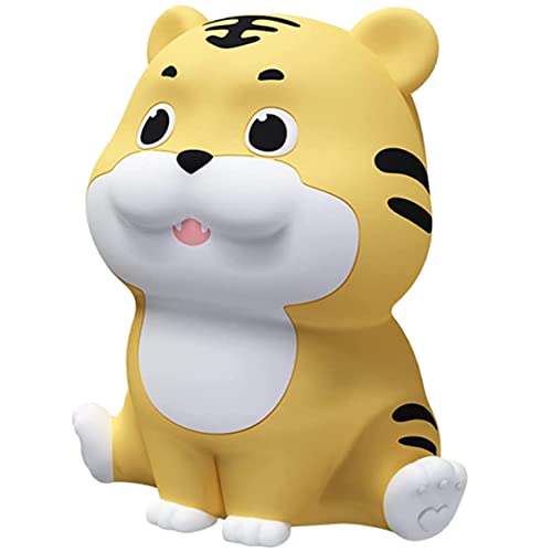 BESTYASH USB Aufladbare Silikon Nachtlampe für Kinderzimmer Cartoon Tiger Nachttischlampe mit Einstellbarer Helligkeit Kreative LED Beleuchtung Schlaflicht für Jungen und Mädchen von BESTYASH
