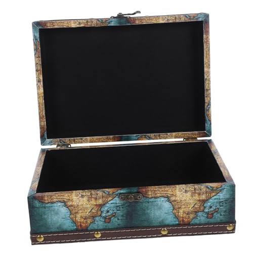 BESTYASH Vintage Aufbewahrungsbox aus Holz mit Antikem Weltkartenmuster Staubdichtes Leder Design Kompakte Schmuck und Dekorationsbox für Schlafzimmer und Retro Stil Organizer BESTYASH Vintage Aufbewahrungsbox aus Holz mit Antikem Weltkartenmuster Staubdichtes Leder Design Kompakte Schmuck und Dekorationsbox für Schlafzimmer und Retro Stil Organizer von BESTYASH