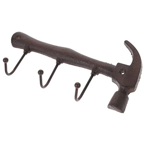 BESTYASH Vintage Garderobenhaken aus Gusseisen Wandmontage Robuster Garderobenleiste mit Schlüsselhalter Kleider und Hutaufhängung für Zuhause mit Schrauben Platzsparend und Vielseitig von BESTYASH