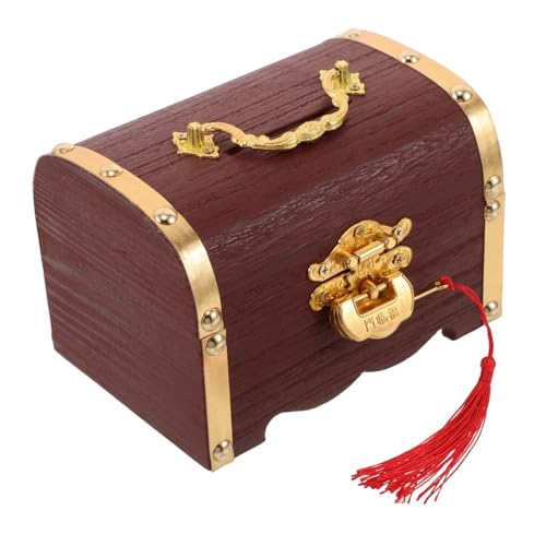 BESTYASH Vintage Holz Schmuckschatulle mit Schloss Rustikale Piratenschatztruhe aus Holz Dekorative Aufbewahrungsbox für Schmuck Münzen und Andenken Kleines Retro Design BESTYASH Vintage Holz Schmuckschatulle mit Schloss Rustikale Piratenschatztruhe aus Holz Dekorative Aufbewahrungsbox für Schmuck Münzen und Andenken Kleines Retro Design von BESTYASH