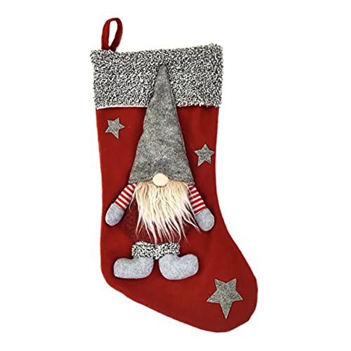 BESTYASH Weihnachtsstrumpf GNOME Doll Rote Geschenktüte für Weihnachten Dekorativ und Vielseitig als Baumschmuck oder Füllung für Süßigkeiten und Kleine von BESTYASH
