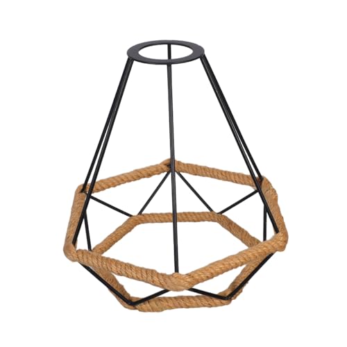 BESTYASH Wrought Iron Lampshade Handwoven Rope Pendelleuchte Lampenschirm Robust Für Flur Esszimmer Schlafzimmer Weiche Lichtstreuung von BESTYASH