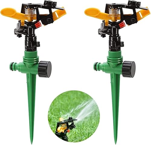 Bewässerung Rasensprenger, 2PCS Garten Sprinkler Automatische 360 Grad Rotierende Rasen Wasser Sprinkler Gartenregner Rasen Bewässerungsgerät für Garten,Rasen,Pflanzen von BESTZY