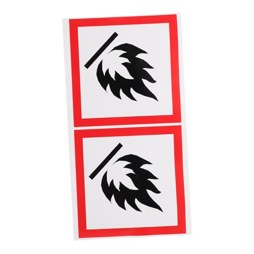 2 Stück Feuerfesten Müll Können Aufkleber Selbstklebendes Schild Brandschutzzeichen Feuerwehr Im Freien Flammenwarnschild Warnlabel Am Arbeitsplatz Aufkleber Für Mülleimer PVC von BESTonZON