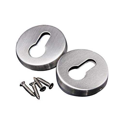 BESTONZON 2pcs Edelstahl Keyhole Cover/Türschloss Striker Cover mit 4 Schrauben (Silber) von BESTonZON