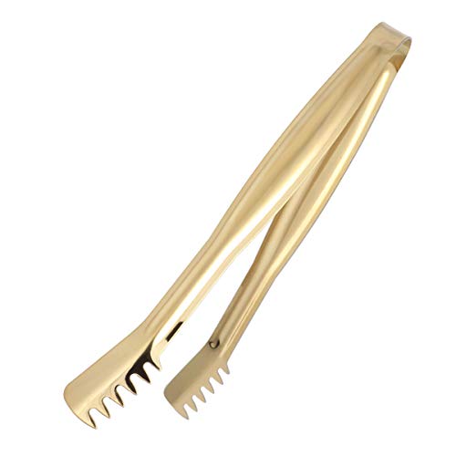 BESTonZON 4 Stücke 15 cm Edelstahl Mini Lebensmittel Servierzange Praktische Eiswürfelzange Brot Clip Home Bar Liefert (YH51-B, Golden) von BESTonZON