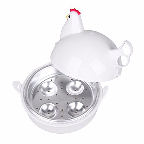 BESTonZON Eierkocher Elektrische Eierkocher Huhn Form Mikrowelle 4 Eierkocher Boiler Cooker Kitchen Tools von BESTonZON