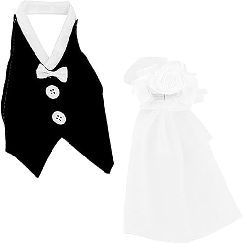 BESTonZON 1 Paar Hochzeit Weinflasche Abdeckung Cover Braut Und Bräutigam Flaschenüberzug Flaschendeko Puppen Flaschen Kleidung Flaschenanzug Hochzeitsdeko Abendessen Tischdeko BESTonZON 1 Paar Hochzeit Weinflasche Abdeckung Cover Braut Und Bräutigam Flaschenüberzug Flaschendeko Puppen Flaschen Kleidung Flaschenanzug Hochzeitsdeko Abendessen Tischdeko von BESTonZON