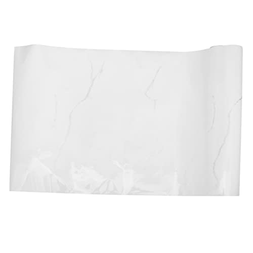 BESTonZON 1 Rolle marmor aufkleber Badezimmeraufkleber Tapete aus Aluminiumfolie fliesenaufkleber marmorierte wandaufkleber selbstklebende Wandaufkleber wasserdicht Weiß von BESTonZON