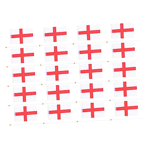 BESTonZON 1 Satz Handschwenkende Flagge Flaggen Jubelnde Fahne Flagge Am Stock Patriotische Flagge Tragbare Flagge Handheld-england-flagge Handheld-landesflagge Polyester 20 Stück von BESTonZON