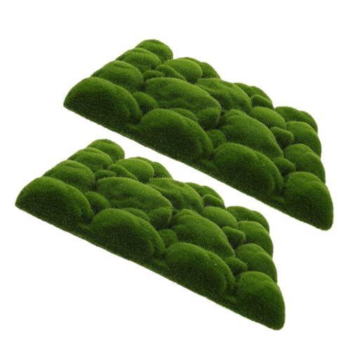 BESTonZON Kunstmoosmatte 30cm 2 Stücke Kunstmoosrasen für Wanddekoration Leicht Simuliertes Pflanzenwand Zubehör Grünes Moosornament Innenwanddekor von BESTonZON