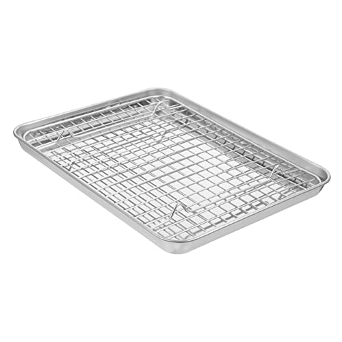 BESTonZON Backgestell 1 Satz Backformen Aus Edelstahl Kekspfanne Mit Backblech Grillpfanne Für Backofen Kühlregal Backofengestell Backrost Zum Backen Im Ofen Eben Rostfreier Stahl Ofenblech von BESTonZON