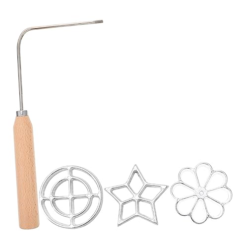 BESTonZON 1 Set Youdunzi-Form Metallformen Antihaft-Kochgeschirr Metall-Kochutensilien Rosetten Und Timbale-Set Keksformen Blumenrosette Eisen-Aluminium-Legierung Holz Frittierte von BESTonZON
