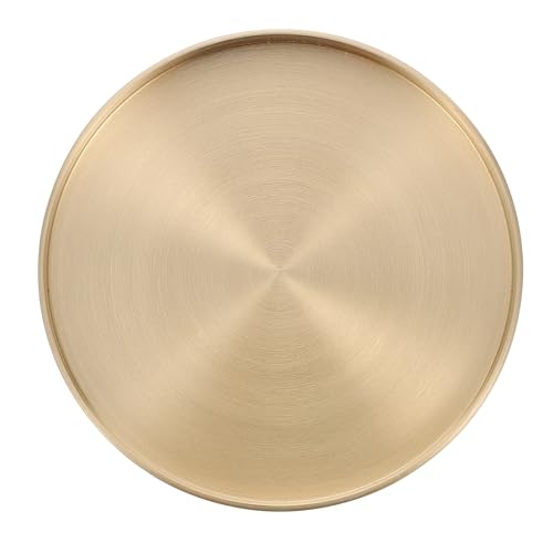 BESTonZON 1 Stück Getränkeuntersetzer Aus Messing Tee-Servieruntersetzer Vintage-Untersetzer Für Zuhause Teehaus Kerzen-Organizer Goldfarben-6.6cm von BESTonZON