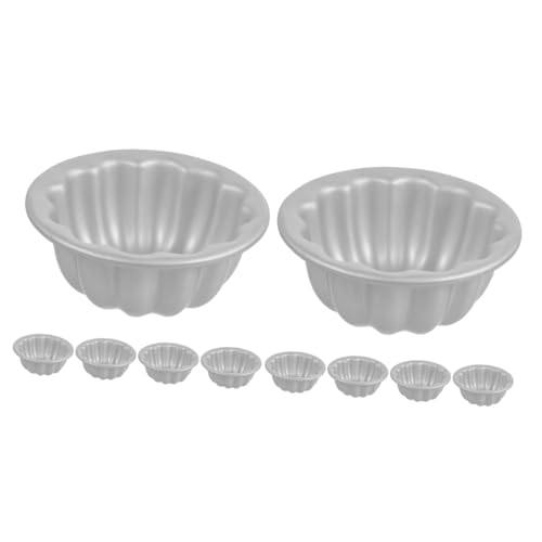 BESTonZON 10 Stk Blümchen-kuchenform Individuelle Popover-pfanne Muffinförmchen Mit Antihaftbeschichtung Himbeer-soufflétopf Dariole-formen Zubehör Eloxiertes Aluminium Eierkuchen von BESTonZON