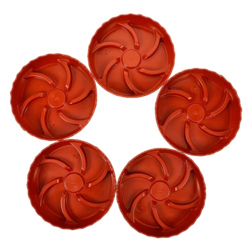 BESTonZON 10 Stück Blumentopf Tablett Topfuntertassen Tabletts groß Bonsai saftig Pflanzen Rundes Blumentopf-Tablett Plastiktopfplatte Klare Plastikschale Tropfschale rot von BESTonZON