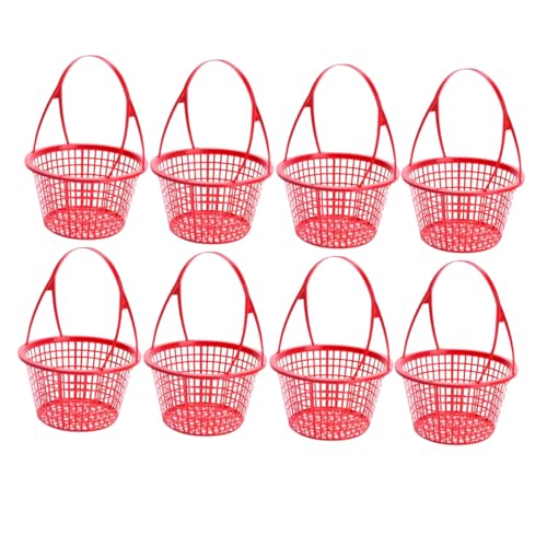 BESTonZON 10 Stück Obstpflückkorb Beerenkorb Himbeeren im Freien Erntekorb für Obst einkaufskorb kleiner Duschkorb Körbe handhaben praktischer Obstkorb rot von BESTonZON