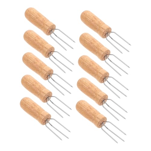 BESTonZON 10 Stück Teiliges Maiskolben Gabel Set mit Holzgriff Edelstahl Spieße mit Glatten Spitzen Vielseitig für Grillen von Mais Obst und Gemüse Sichere Handhabung für Bbq Picknick und BESTonZON 10 Stück Teiliges Maiskolben Gabel Set mit Holzgriff Edelstahl Spieße mit Glatten Spitzen Vielseitig für Grillen von Mais Obst und Gemüse Sichere Handhabung für Bbq Picknick und von BESTonZON