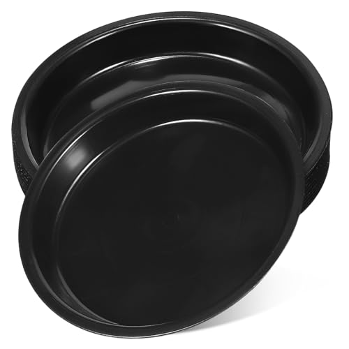 BESTonZON 10 Stück Teiliges Pflanzgefäß untersetzer aus Schwarzem Kunststoff Runde Pflanztopf abtropfschalen Stabile Pflanzentabletts für Innen Außenbereiche für Garten und Balkon von BESTonZON