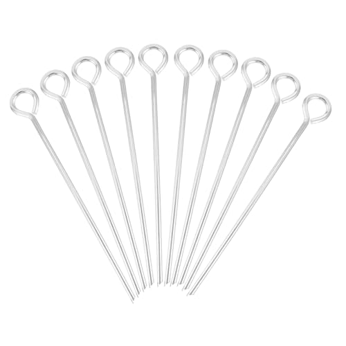 BESTonZON 10 Stück Teiliges Zeltheringe Stahl Rundkopf Camping Heringe Bodenanker Robust Verzinkt für Harte Böden Zeltnägel Vielseitig für Zelte Planen Markisen Garten und Outdoor von BESTonZON