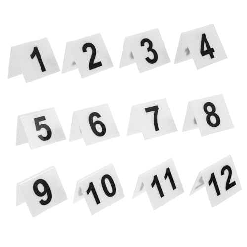 BESTonZON 12 Stück Nummernschilder Für Adressen Am Doppelseitige Beweismarker Spielnummernmarker Tatort Dekorationssets Tischzelte Restaurant Nummernmarker Weißes Acryl von BESTonZON