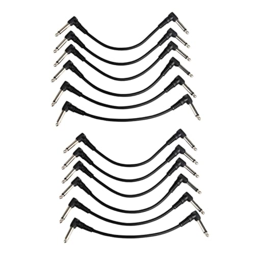 BESTonZON 12 Stück Teiliges Gitarren Patchkabel Robuste Kabel für Stabile Klangübertragung Geeignet für Gitarre Effektpedale und Mischpulte Leichtes Design Langlebige Musikalische von BESTonZON