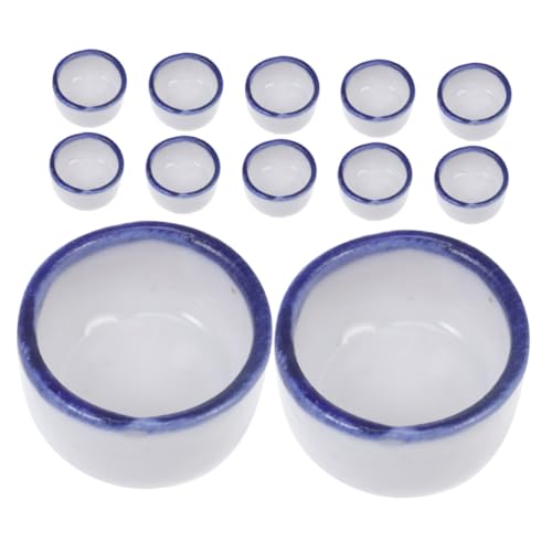 BESTonZON 12 Stück Teiliges Mini Keramik Wassernapf Kompakt und Langlebig Vielseitig für Spinnen Skorpione und Kleine Reptilien Transparente Mini Futterschale für Terrarienpflege von BESTonZON