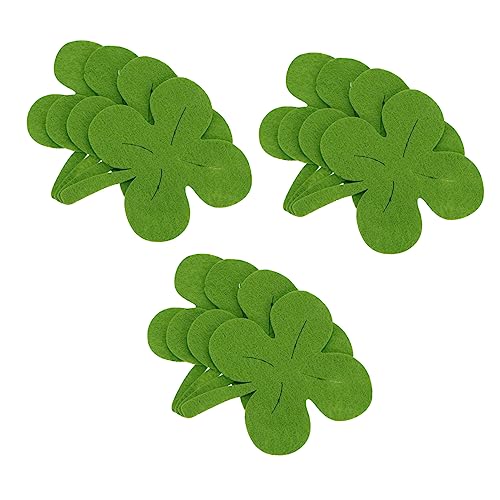 BESTonZON Ornament 12 Stück Vierblättriges Untersetzer Stil Tassenunterlage Kleeblatt Tischset St Patrick Party Tischset Tisch Heißmatten Tischsets Isolierunterlage Heißunterlage Stoff von BESTonZON